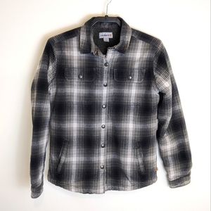 Carhartt Hubbard Flannel  Plaid Sherpa Lined Shirt Shacket Jacket